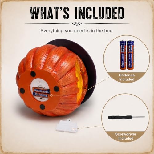 Light Up Pumpkin Candy Bowl for Halloween with Batteries Included
