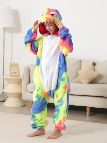 Animal Onesie Pajamas for Kids, Soft Flannel Halloween Cosplay Costume for Boys Girls