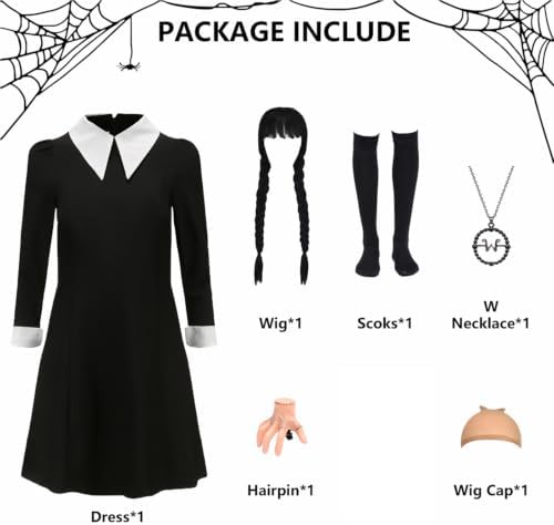 Girls Halloween Costume Kids Princess Black Dress for Family Cosplay Outfit