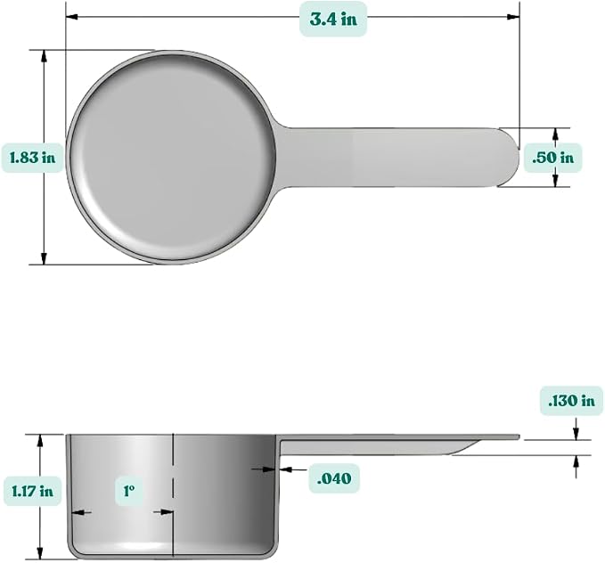 3 Tablespoon (1.5 Oz. | 43 mL) Short Handle Plastic Measuring Scoop for Coffee, Protein Powder, Pet Food, Spices, Grains, Dry Goods – Food-Grade BPA-Free (Pack of 100)