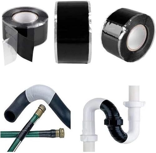 12 Roll 1 Inch X 10 FT Self-Fusing Silicone, Thickness 0.5mm Hose Repair Tape, Heavy Duty and Leak Proof Rubber Hose Tape, Pipe for Water(Gray)