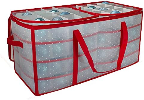 26.25" Transparent Zip Up Christmas Storage Box- Holds 128 Ornaments