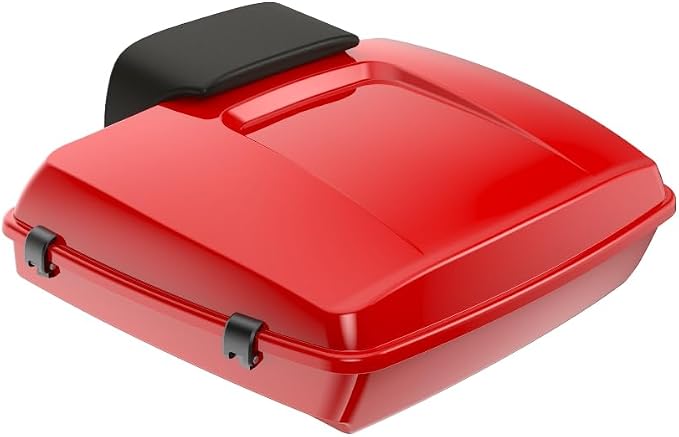 Advanblack Road Glide Tour Trunk Pack Rally Red Razor Tour Trunk Pack Backrest Pad for '97-'25 Harley Touring Road King Street Glide Electra Glide CVO Models