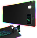 RGB Gaming Mouse Pad with Magnetic Wireless Charging & Foldable Phone Stand