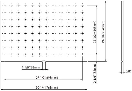 Dowell 30.25" x 21.25" Drawer Divider Organizer Wood Peg Board - 12Pegs