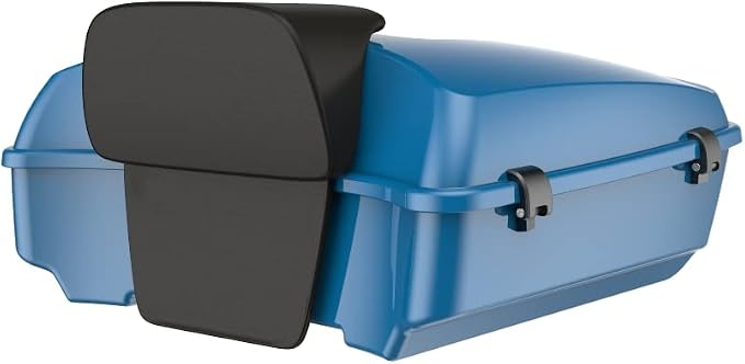 Advanblack Road Glide Tour Trunk Pack Billiard Teal Chopped Tour Trunk Pack Backrest Pad for '97-'25 Harley Touring Road King Street Glide Electra Glide CVO models