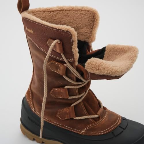 Kamik Snowgem 2 Women’s Snow Boot, Seam-Sealed Waterproof Leather & Nylon Upper, HEAT-MX 145 Insulation, Rubber Shell