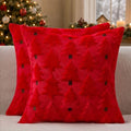 Allorry Christmas Pillow Covers 20x20 inch Set of 2 Christmas Decorations Soft Plush Faux Fur Wool Red Christmas Tree Throw Pillow Cases Winter Holiday Decor for Sofa Living Room PT012Q20