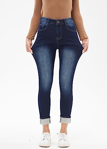 Yehopere Women's Winter Fleece Lined Jeans Slim Fit Warm Skinny High Waist Denim Jean