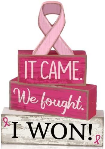 Lineshading 4 Pcs Breast Cancer Awareness Decor Pink Ribbon Table Decor