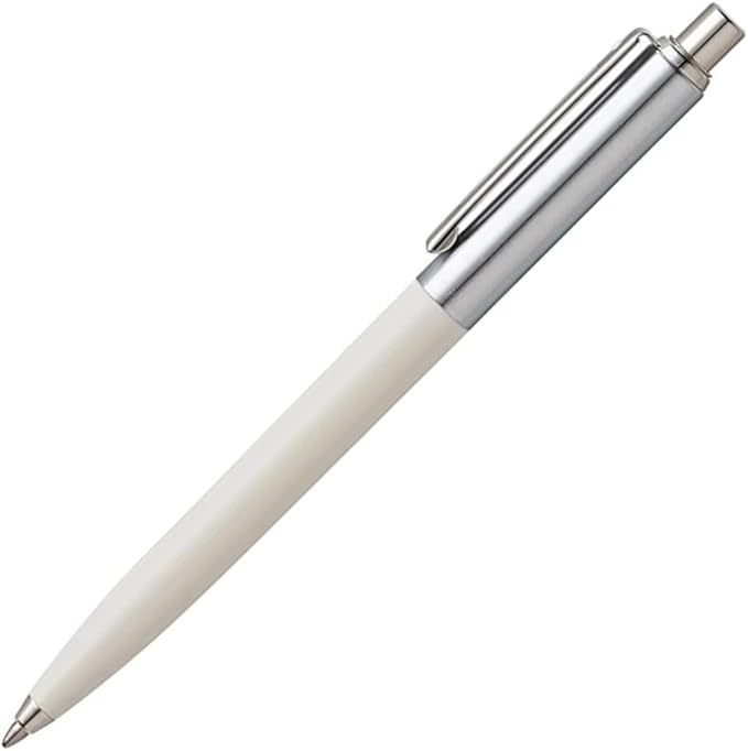 Sheaffer Sentinel White Ballpoint Pen with Chrome Trim