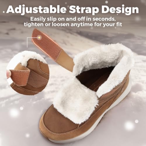 FitVille Womens Wide Snow Boots Fur Lined Boots for Women Winter Warm Boots Wide Width Womens Outdoor Snow Booties