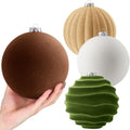 Syhood 4 Pcs 6 Inch Velvet Christmas Balls Large Ornaments, Neutral Color