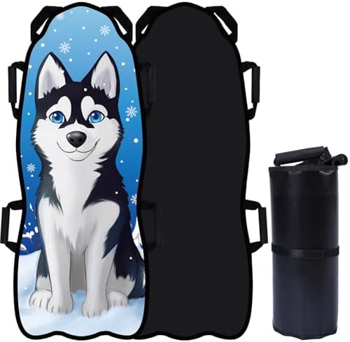 Soulchen 45"x18" Husky Dog Foldable Snow Sled with Handles Steering