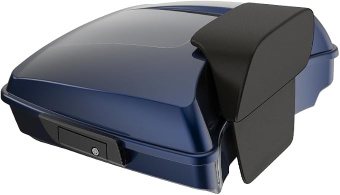 Advanblack Road Glide Tour Trunk Pack Blue Steel Razor Tour Trunk Pack Backrest Pad for '97-'25 Harley Touring Road King Street Glide Electra Glide CVO Models