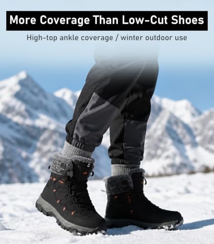 ziitop Men's Winter Snow Boots Waterproof Warm Fur Lined Insulated Boots