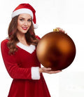 Threan 10 Inch Large Chocolate Brown Matte Christmas Ball Ornaments