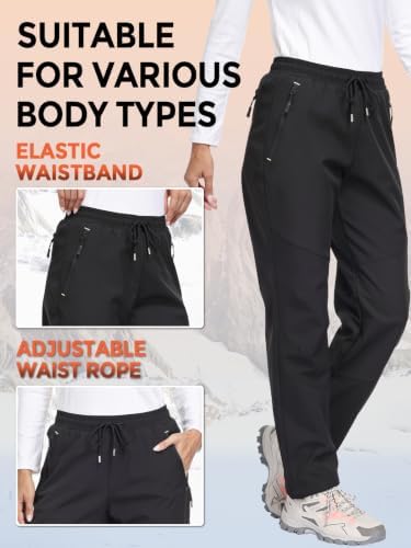 Womens Snow Ski Pants Waterproof Windproof Fleece Lined Warm Hiking Insulated Pants