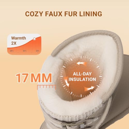 DREAM PAIRS Women's Mid Calf Winter Snow Boots