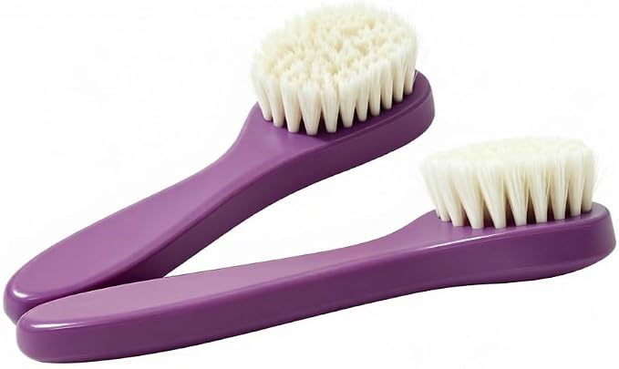 Horse Hair Polish Brush Set, Dual Head Leather Care Brushes with Comfortable Handle for Shoes, Boots and Footwear