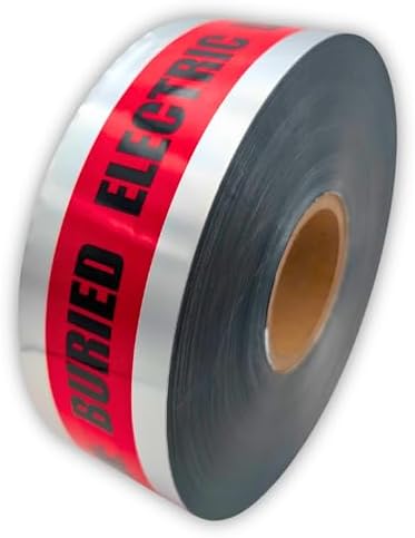 ACE Supply Buried Electrical Line Caution Tape - Detectable Underground Tape - 3 Inch x 1000 Ft Length, 5 Mil - Buried Electrical Tape Used for Utility Marking Tape