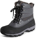 POLAR Mens Waterproof Outsole Deep Tread Fully Faux Fur Lined Winter Durable Snow Boots
