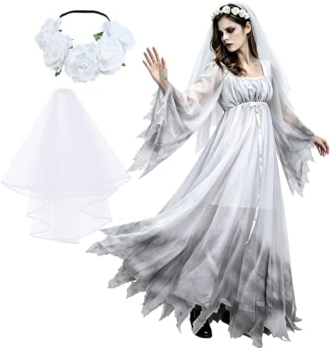 Women Dead Bride Halloween Costume for Adult Horror Themed Cosplay
