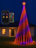 10FT 430 LEDs Smart RGB Outdoor Christmas Tree Cone Lights with Star