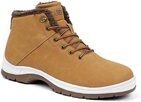 CARENURSE Mens Winter Snow Boots Water Resistant Warm Fur Lined Anti Slip Work Ankle Shoes Casual Lightweight Hiking Outdoor Trekking Boot