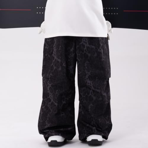 SNOWVERB Loose Fit Snowboard Leopard Ski Snow Baggy Pants for Men and Women