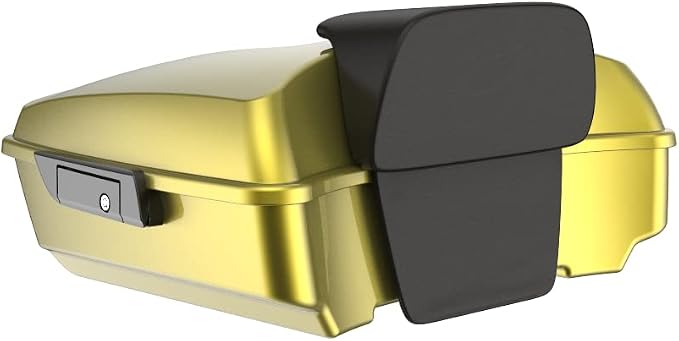 Advanblack Road Glide Tour Trunk Pack Eagle Eye Yellow Chopped Tour Trunk Pack Backrest Pad for '97-'25 Harley Touring Road King Street Glide Electra Glide CVO models