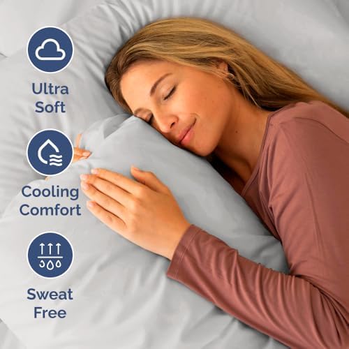 Short Queen Size 4 Piece Bed Sheet Set - RV Short Queen - French Grey