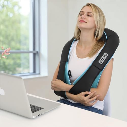 Mo Cuishle Shiatsu Back Neck & Shoulder Massager with Heat, Gifts (Black)