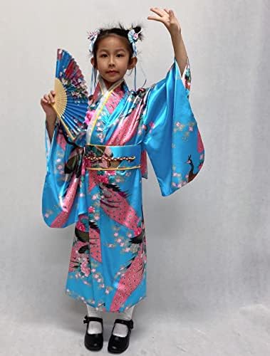 Japanese Traditional Dress Kimono Robe for Kids Girls Costume