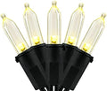 YULETIME 200 Warm White LED Christmas Lights, 66 ft Black Wire String Light