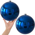 Royal Blue 8.0" Extra Large Christmas Balls Ornaments - Christmas Tree Decorations Shatterproof Shiny Hanging Balls for Birthday Holiday Wedding Decorations Set of 2pcs