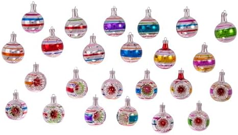 Kurt Adler 40MM Early Years Miniature Glass Ornaments, 24-Piece Box