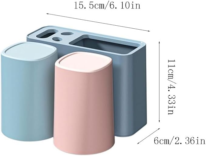 Toothbrush Rack Hanging Toothbrush Holder Blue Razor Storage Rack Bathroom Toothpaste Holder Without Drilling and Easy to Install Bathroom Toothbrush Holder(S15.5cm)