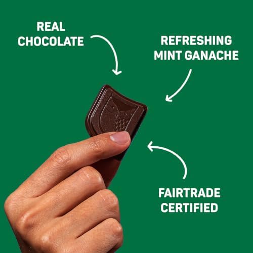 AWAKE - Caffeinated Chocolate Bites - Mint Dark Chocolate, 50 pieces - 50mg Caffeine - Individually Wrapped Energy Bites - Coffee Alternative - Fairtrade, Gluten Free, Non GMO - 0.48oz