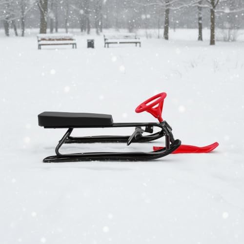 Snow Sled for Kids Steering Wheel Brakes 220lb Capacity 3-15 Years