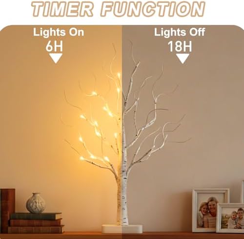 EAMBRITE Lighted Birch Tree with LED Lights Christmas Decorations Indoor