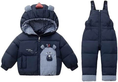 Girls Boys Bib Snow Pants and Ski Jacket Water-Resistant Insulated Snowsuit