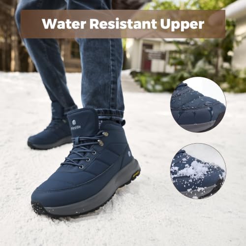 FitVille Men's Wide Winter Boots Non-Slip Insulated Snow Boots