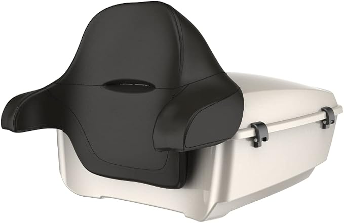 Advanblack White Sand Pearl Tour Trunk Pack 2022 Street Glide 2023 Road Glide Motorcycle King Tour Trunk Pack Luggage +Wrap-Around Backrest Pad for '97-'24 Harley Touring/Softail
