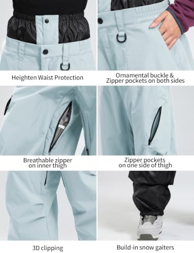 GSOU SNOW Womens Mens Snowboard Pants Baggy Snow Ski Pants for Snowsports