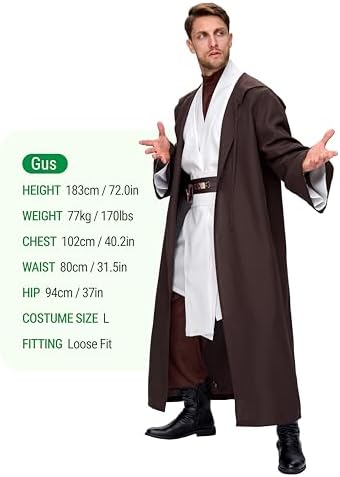 Spooktacular Creations Halloween Mens Tunic Hooded Cloak, Knight Costume Men, Tunic Hooded Robe with Pants for Halloween