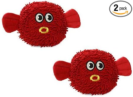 MIGHTY® 2 Pack Microfiber Medium Blowfish Dog Toys | Ultra Durable Plush Toy with Multiple Layers & Reinforced Seams , Washable and Floats , Mighty® Construction