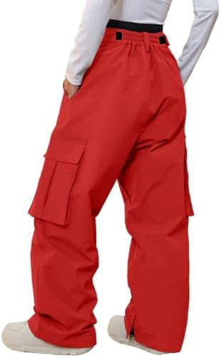 Women's Baggy Snow Snowboard Pants Loose Fit Cargo Ski Pants Bibs Insulated