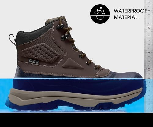 Coostar Mens Winter Boots Insulated Waterproof Snow Boot