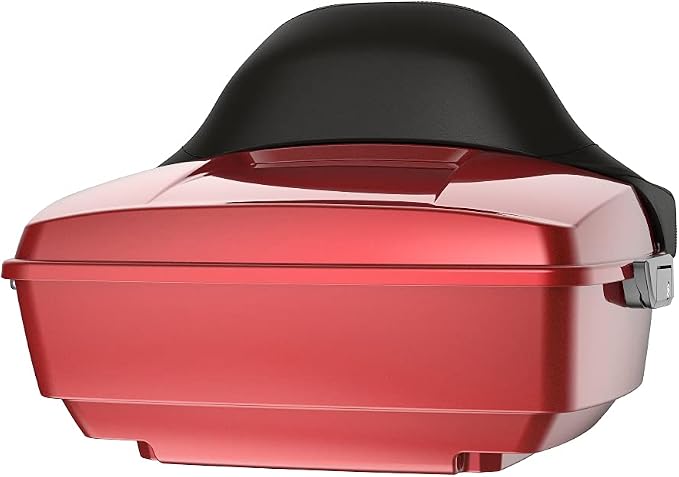 Advanblack Road Glide Tour Trunk Pack Ember Red Sunglo King Tour Trunk Pack Luggage +Wrap-Around Backrest Pad for '97-'25 Harley Touring Road King Street Glide Electra Glide CVO models